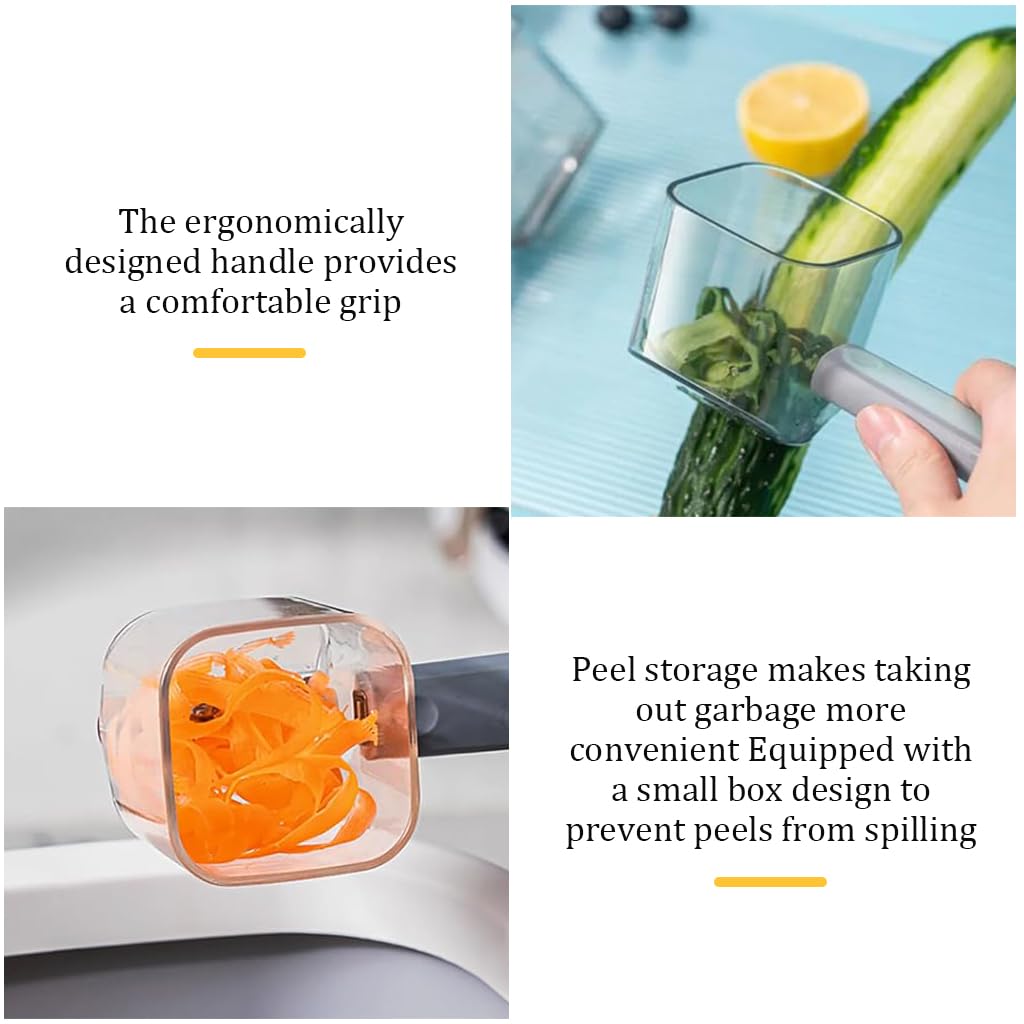 HASTHIP Kitchen Peeler for Fruits and Vegetables with Peel Collection Bin and Ergonomic Handle