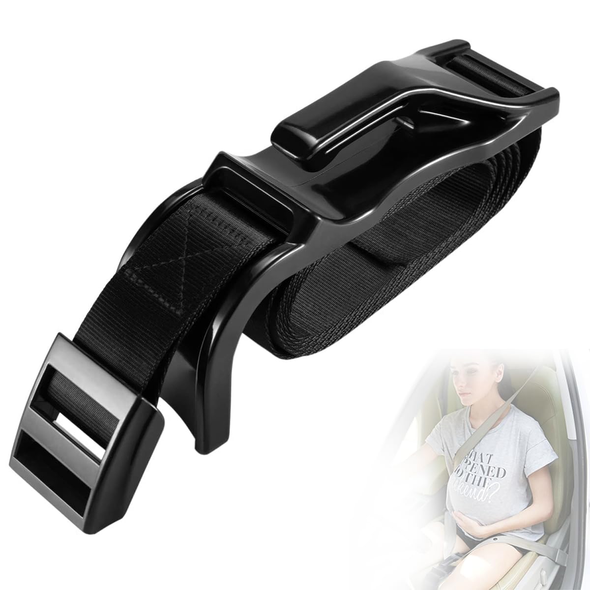 SNOWIE SOFT Car Seat Cover Adjuster for Pregnant Women with ABS Hook and Polyester Strap | Belly Pressure Relief and Easy Installation