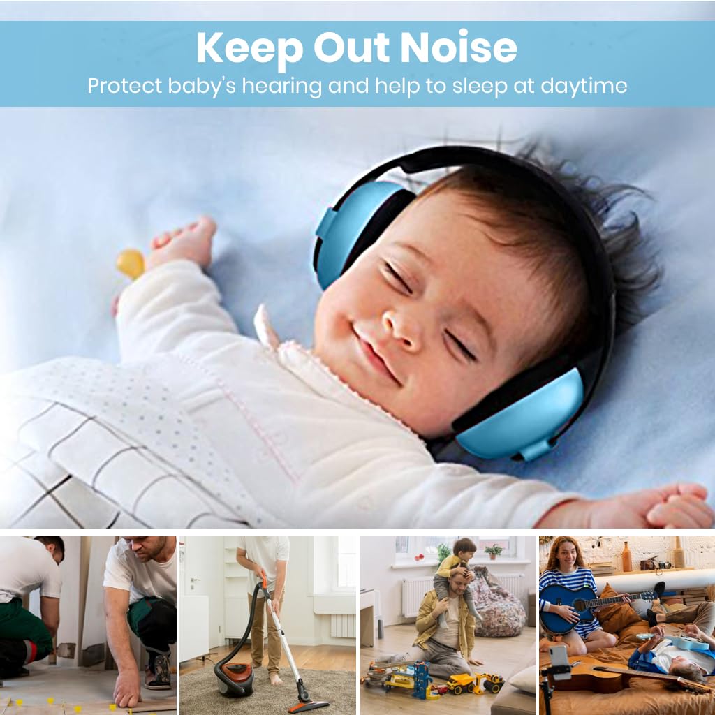 SNOWIE SOFT Noise Cancellation Ear Muffs for Babies 0–3 Years with 21dB Reduction | Blue