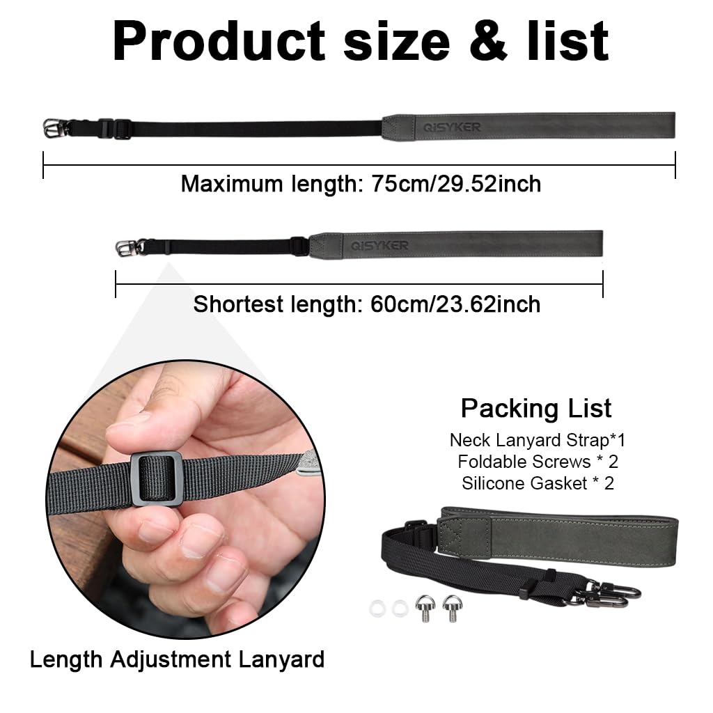 ZORBES Neck Strap Lanyard for DJI RC and RC Pro Controllers featuring Dual Adjustable Buckle and 23.6–29.5 in Range | Soft Nylon PU Patchwork Design