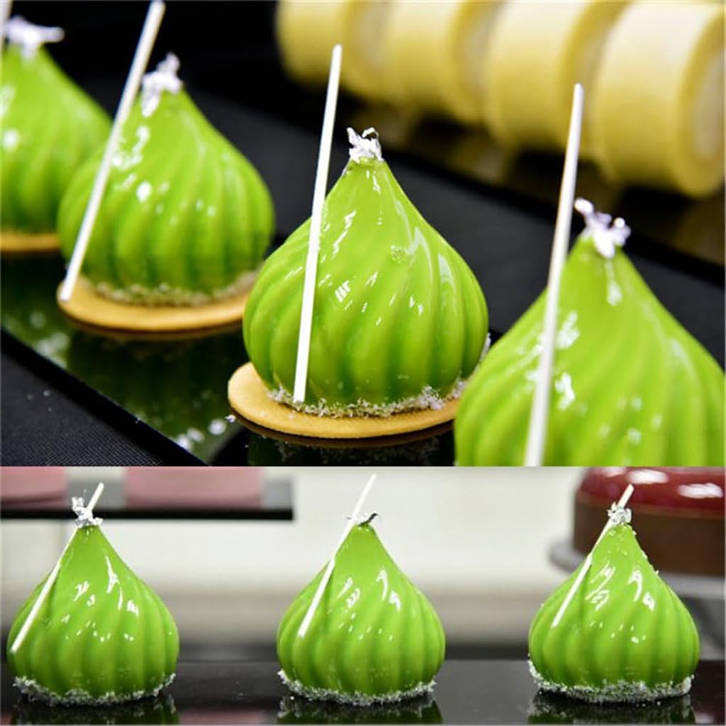 HASTHIP Silicone Mold for Baking and DIY Desserts with 6 Cavities 6.7x7.5cm Spiral Design