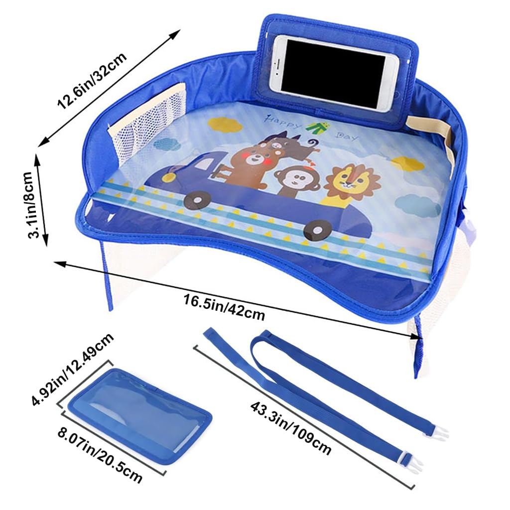 HASTHIP Kids Travel Tray for Car featuring Waterproof Oxford Cloth and Phone Holder | Portable Organizer for Road Trips
