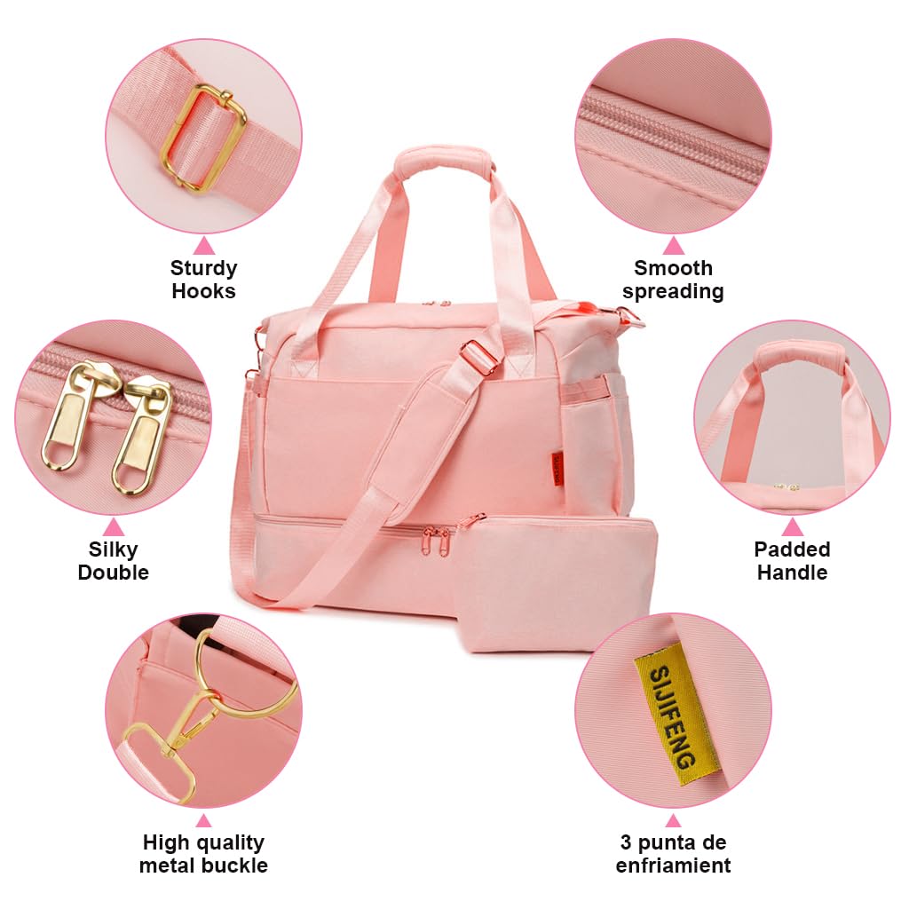 PALAY Travel Duffel Bag for Gym and Weekend Trips with Double Layer 46x21x37cm Design | Waterproof Oxford Cloth with Shoe Compartment