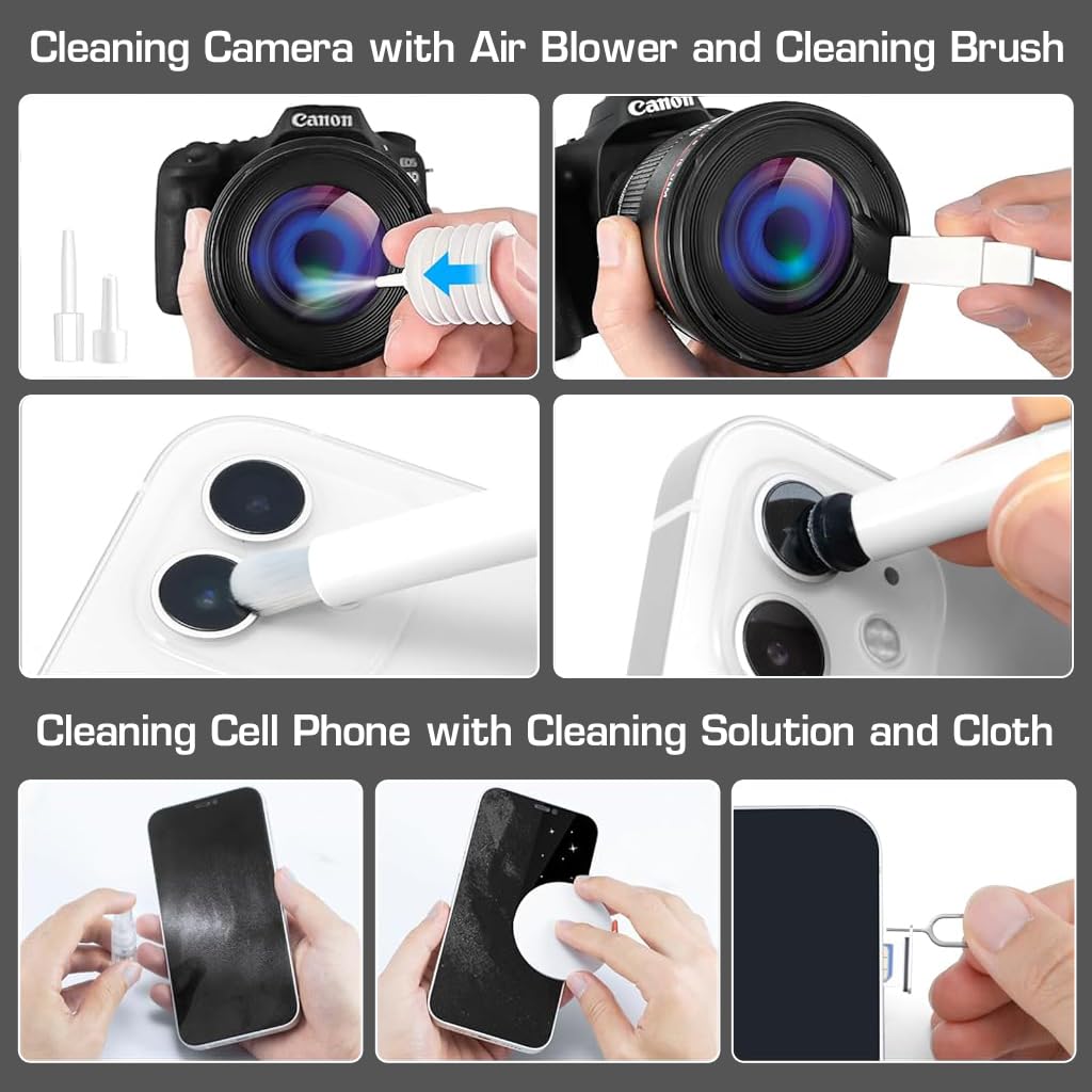 ZORBES Electronics Cleaner Kit Tool 20pcs Electronics Cleaning Kit Tool with Duster, Multi Brushes, Sprayer, Multi-functional Electronic Cleaning Tool Set for Laptop, Phone, Tablet, Earbuds, Keyboard
