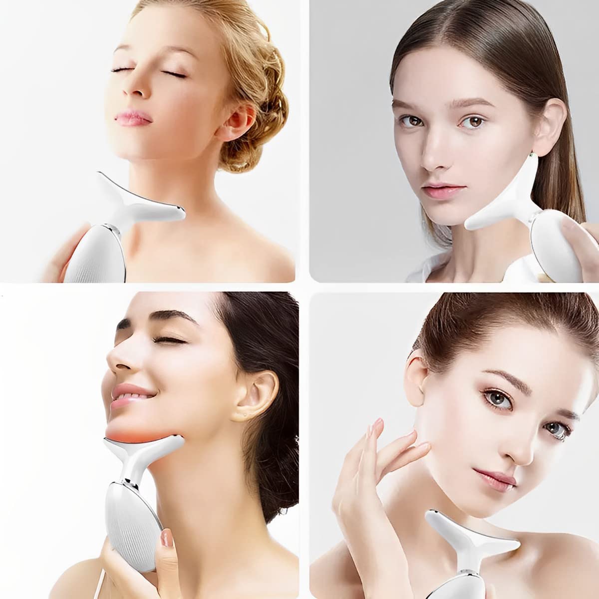 HANNEA Face Massager for Wrinkle Reduction with EMS Microcurrent & 3 Light Modes | USB Rechargeable 500mAh Neck Tightening Device