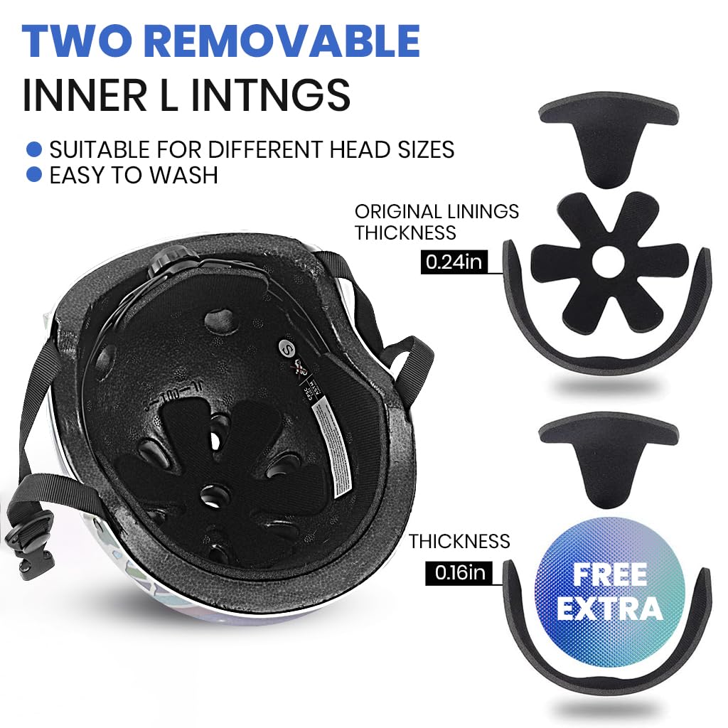 Proberos Bike Unicorn Helmet for Kids 52–55cm with Cushioning Lining and Adjustable Strap | Rainbow Design