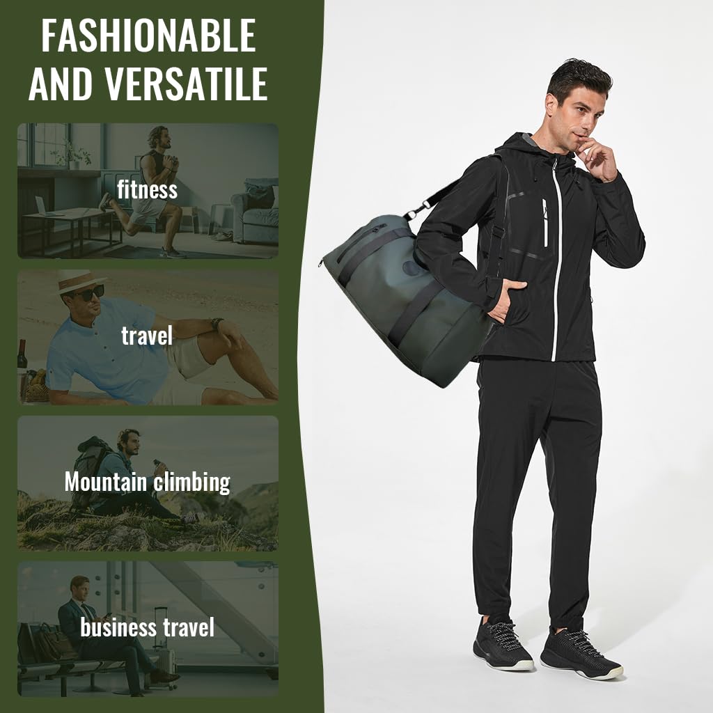 GUSTAVE Gym Bag for Men with Footwear Compartment 46x20x26cm Waterproof Oxford Cloth | Travel and Fitness Duffle