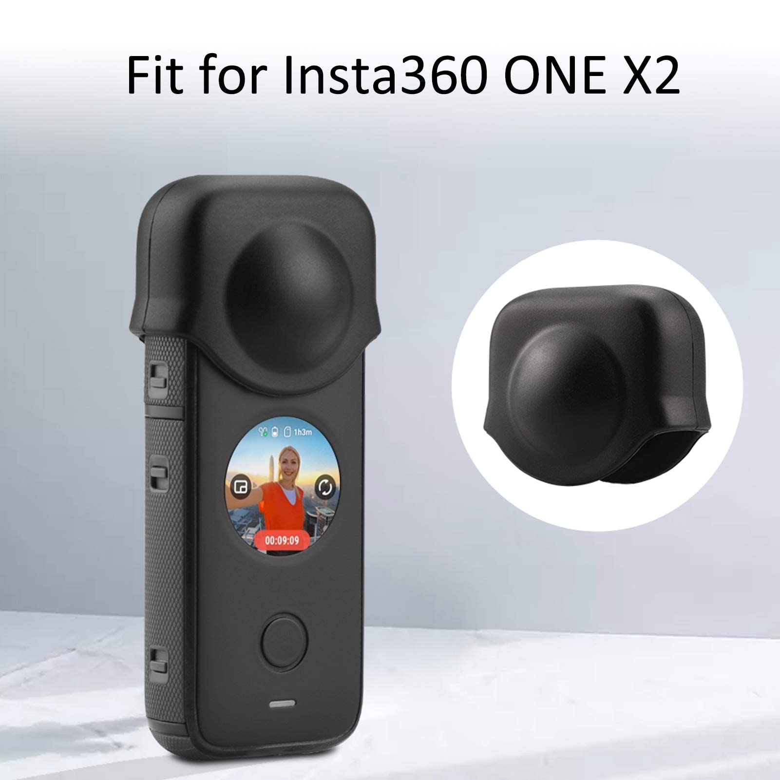 ZIBUYU Insta360 One x2 Camera Lens Cover for Insta360 One x2 Camera Accessories Silicone Lens Protective Guard Cap Dust Proof Anti-Scratch