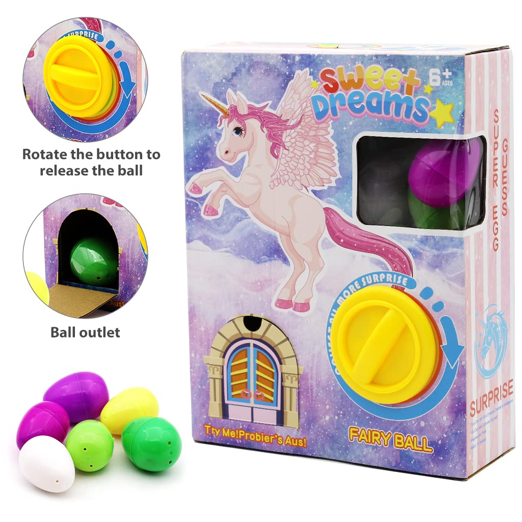 PATPAT Unicorn Toy Vending Machine for Kids with 6 Color Capsules and 9 Bonus Surprises | Ideal Birthday Gift