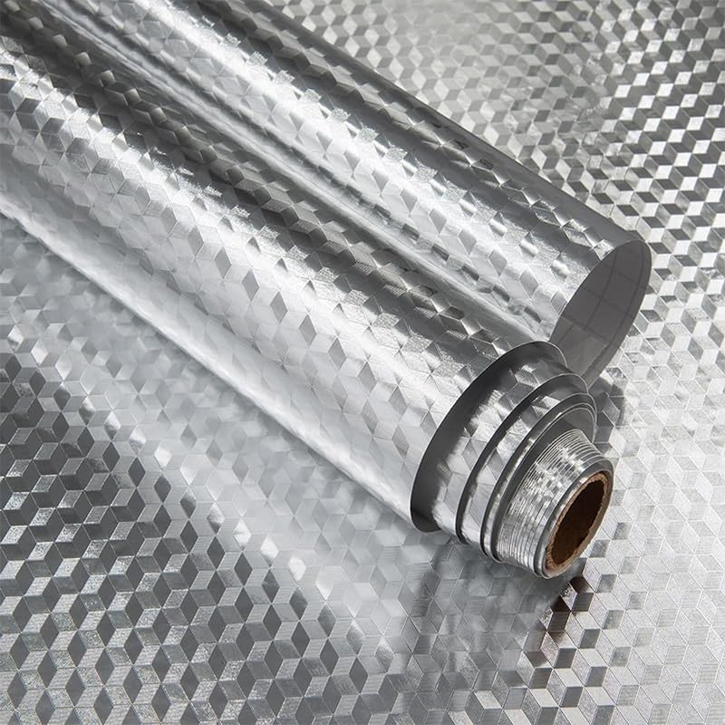 Supvox Oil Proof Countertop Sticker for Kitchen with Heat Resistant Tin Foil 40x300cm | Easy Peel & Stick Backsplash
