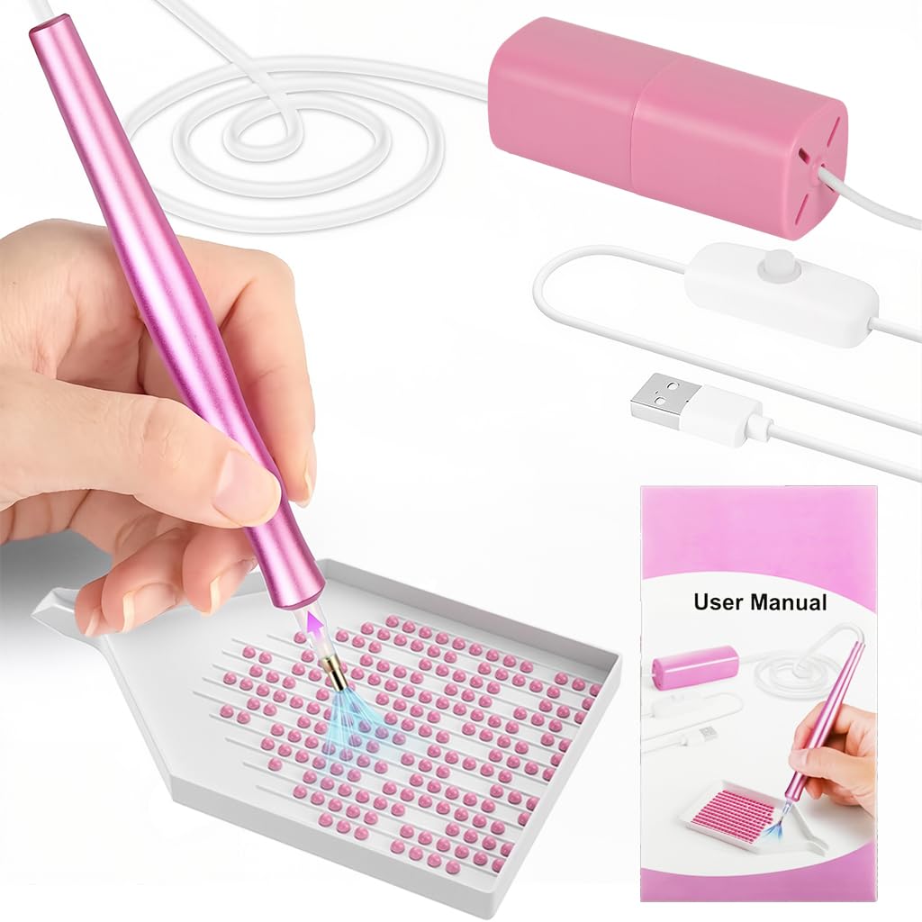 PATPAT Electric Diamond Painting Pen for Easy Diamond Picking with USB Power and Suction Function | Integrated Switch Controller for Seamless Diamond Art Crafting