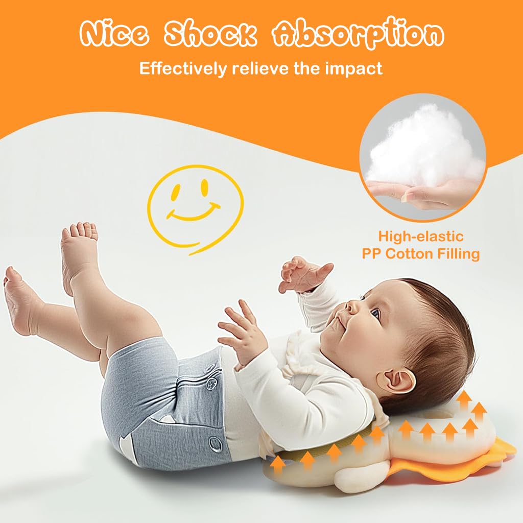 ZIBUYU Baby Head Protector for First Walking with Built in Squeeze Toy and Soft Cotton 20x30cm