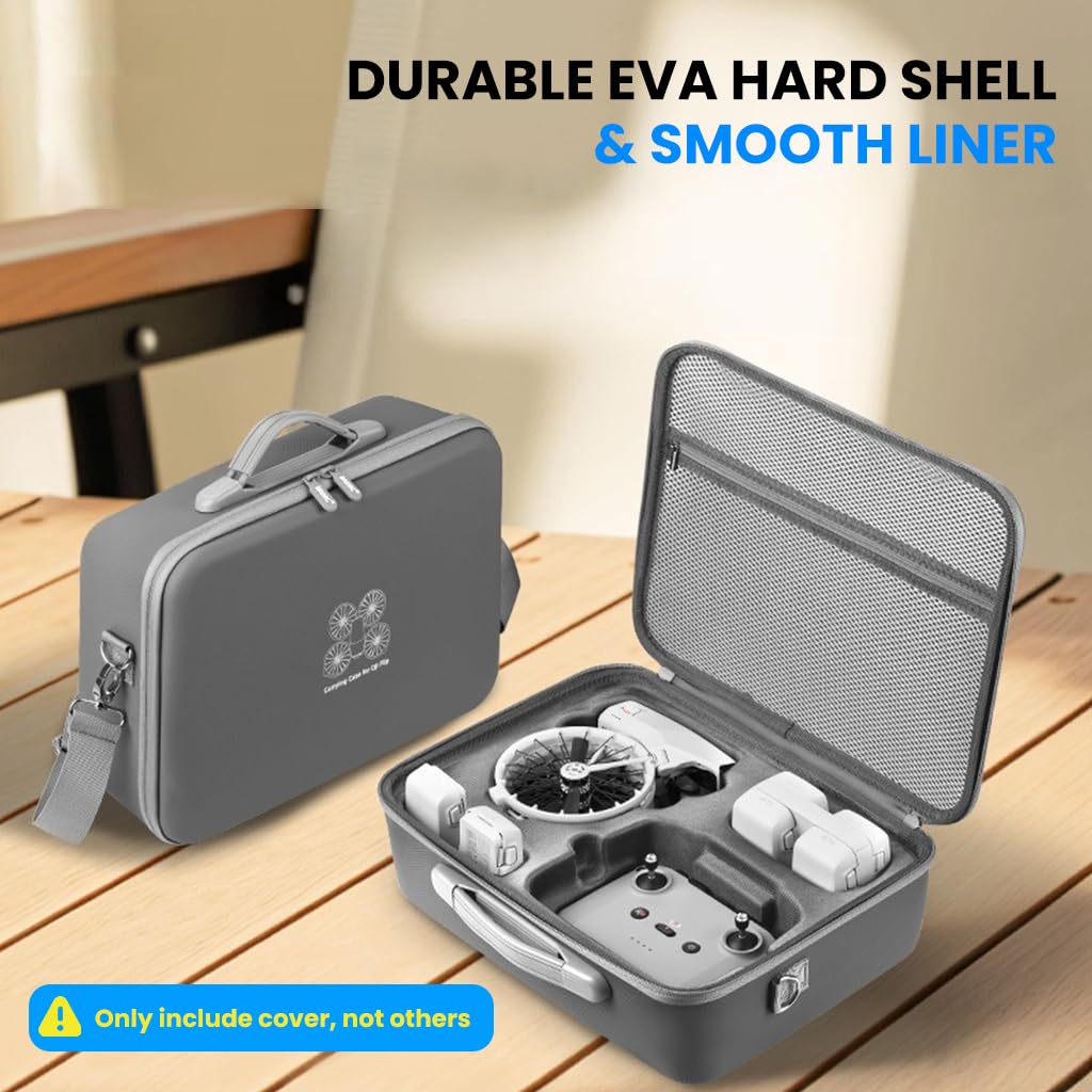 ZORBES Carrying Case for DJI Flip Drone with PU Hard Shell and Custom Molded Compartments | Travel Bag for RC2 and RC N3 Accessories