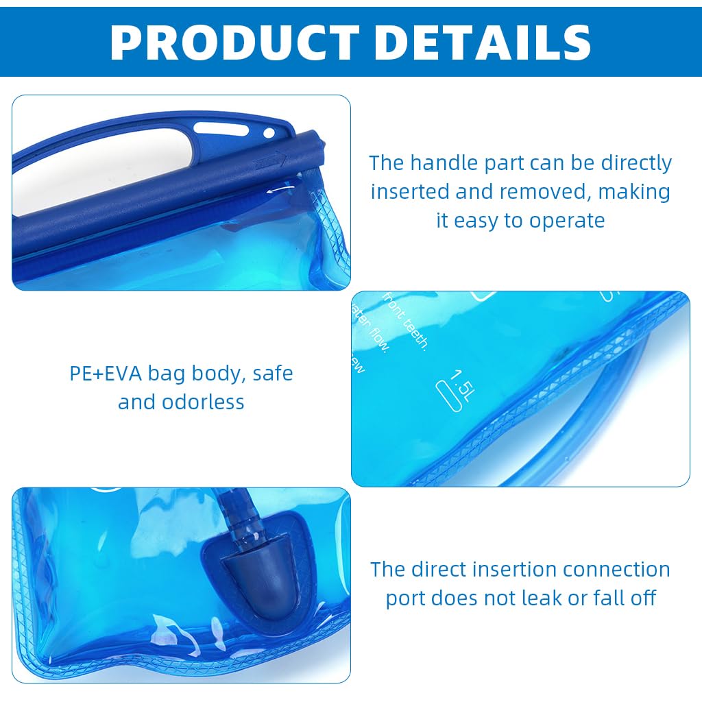 Proberos Hydration Water Bladder for Camping and Hiking with 3L Leakproof Hose | BPA-Free Blue