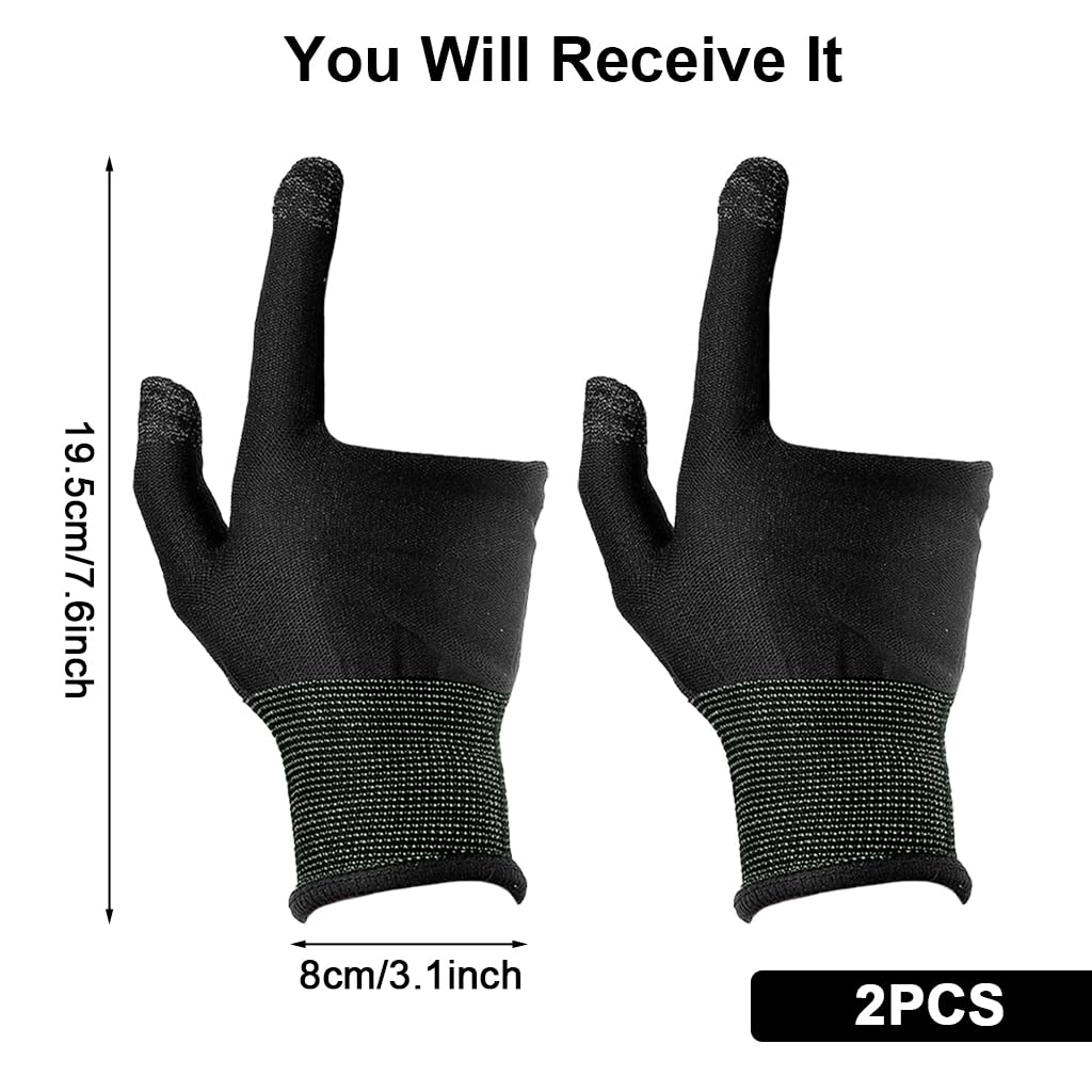 ZORBES Gaming Finger Gloves 2PCS for Mobile and Tablet use with Silver Fiber Tips | Breathable Stretch Fit