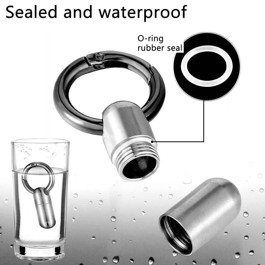 HANNEA Micro Keychain Pill Holder for Compact Travel Storage with 9.7x18mm Slim Design