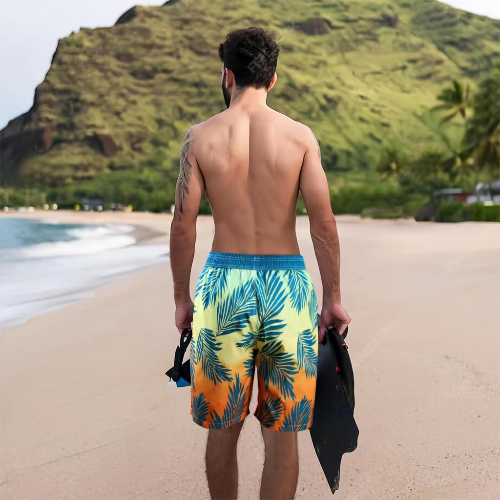 Proberos Swimming Shorts for Men with Quick Dry Polyester and Elastic Waist | 2 PCS Summer Beachwear