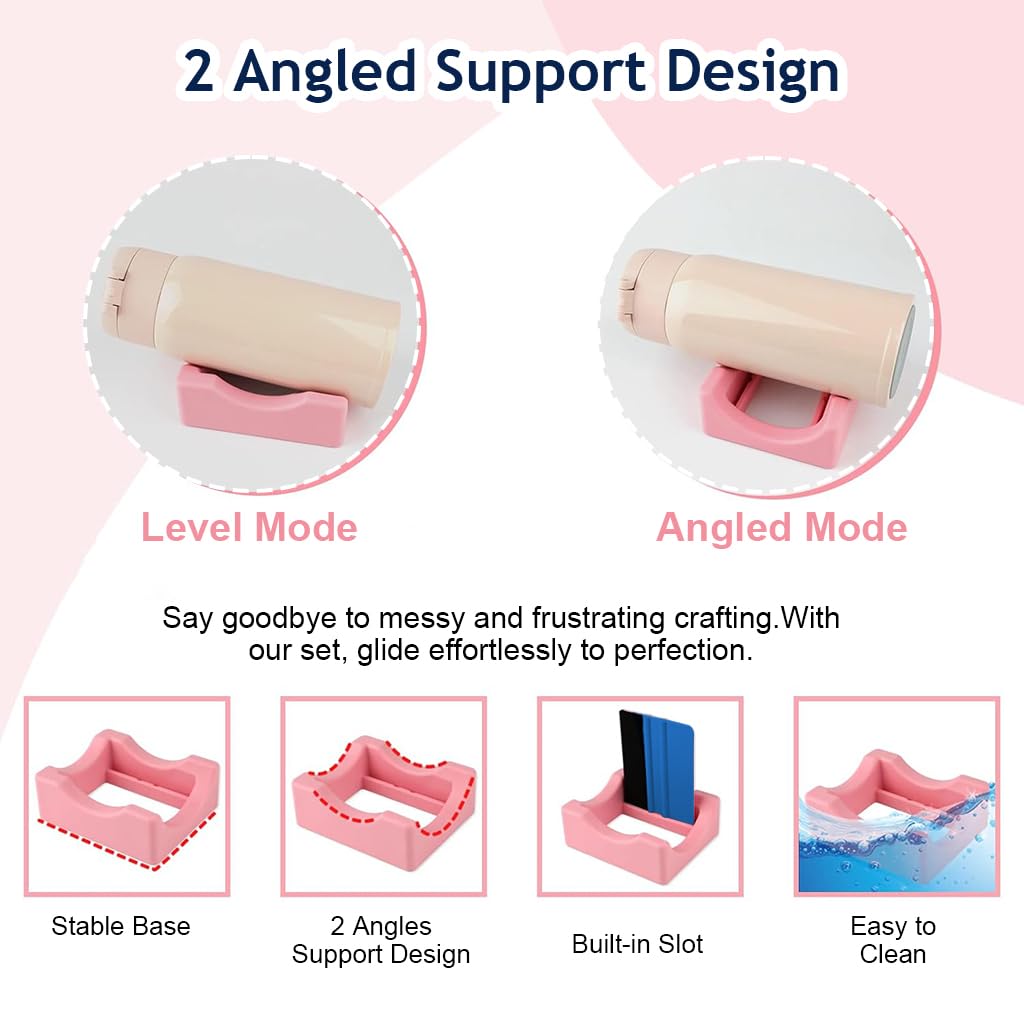 HASTHIP Silicone Water Bottle Cradle for DIY Vinyl Decal Application featuring Non Slip Base