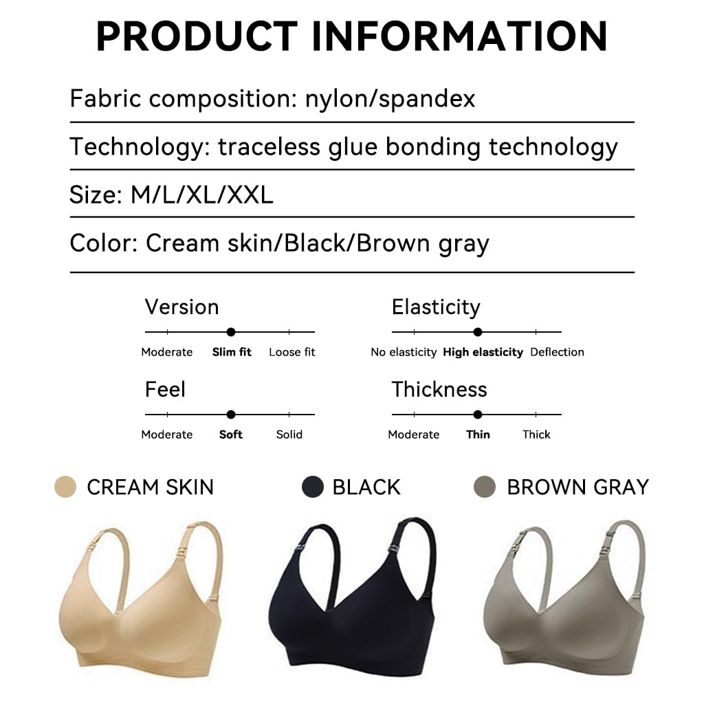 Zibuyu Seamless Nursing Bra for Breastfeeding with Clip Down Access and Adjustable Fit | Wireless Nylon Spandex Bralette Grey L