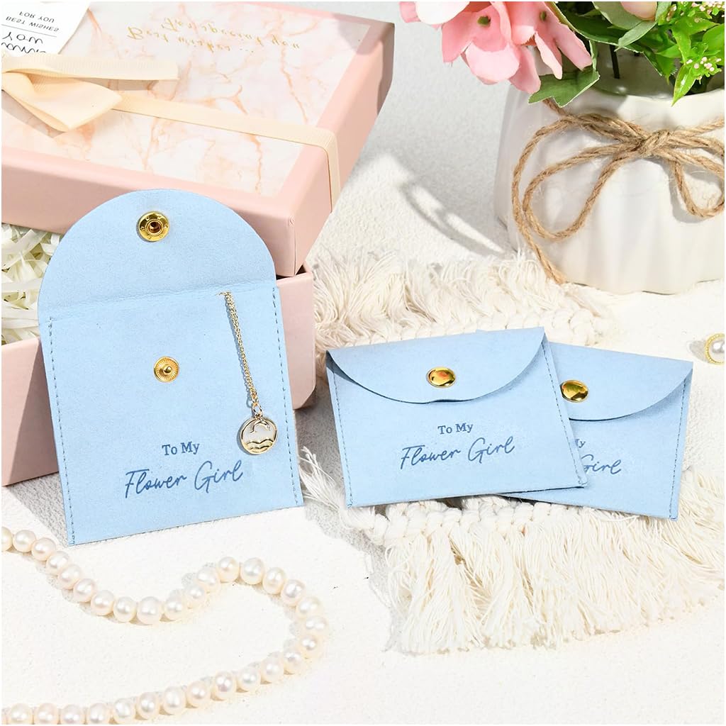 SANNIDHI Jewellery Organiser Pouch Set with Snap Button Closure 8 Pcs Velvet Bags for Travel | Gift Storage for Women