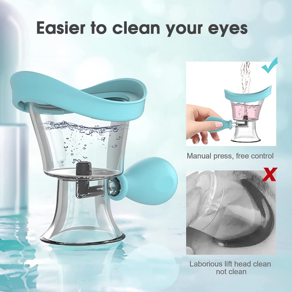 MAYCREATE Travel Eye Cleaning Cup with Air Valve and Silicone Frame 8.22×6.64cm | Efficient Rinse