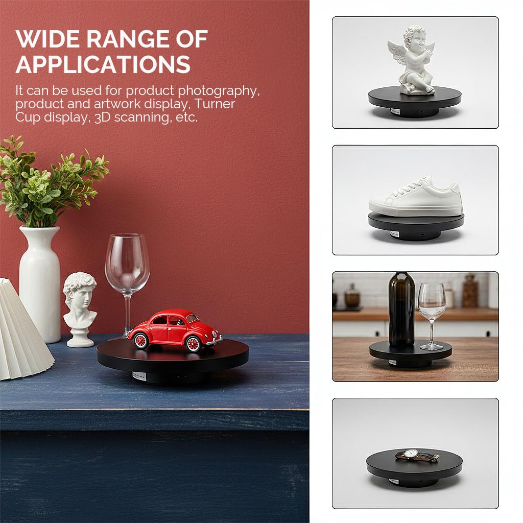 ZIBUYU Cake Display Rotator for 360 Degree Photography Turntable Use | Ideal for Water Cups
