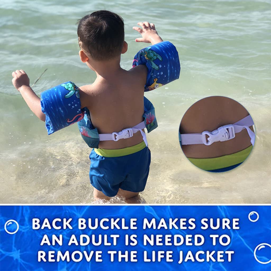 PROBEROS Swimming Jacket for Kids 22–66lbs featuring Adjustable Buckle and Soft Foam | Blue Toddler Swim Vest