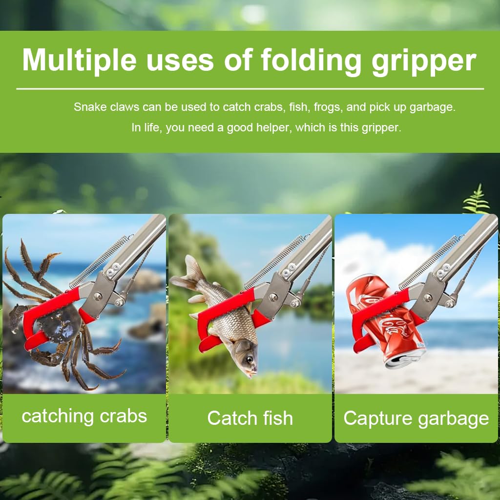 HASTHIP Grabber Reacher Tool 150cm for Litter Pick Up with Anti Slip Clamp and Ergonomic Handle