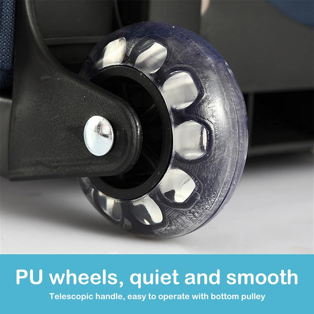 HASTHIP Portable Shopping Cart for Groceries with Wheels and Telescopic Handle | Foldable Waterproof Floral Bag