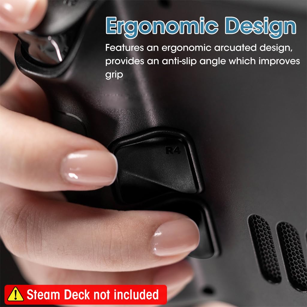 ZORBES Back Button Cover for Steam Deck with 4 Pcs Set featuring Ergonomic Arcuated Design | Easy Installation and Removal