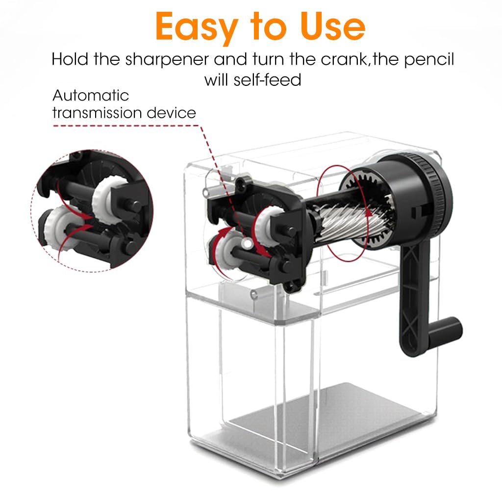 Climberty Manual Art Pencil Sharpener for 6–8mm Pencils with Helical Blade & 5 Nib Settings