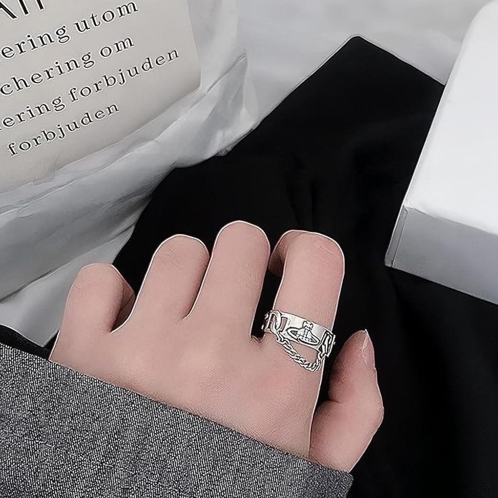 Zibuyu Rings Set for Women featuring 7PC Vintage Distressed Open Joint Design in Silver | Boho Style