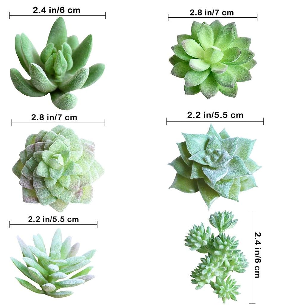 HASTHIP® 11Pcs Artificial Succulent Plants, Faux Succulent in Flocked Green in Different Type Different Size, Mini Artificial Plants Desk Decor, Computer Desktop Decoration