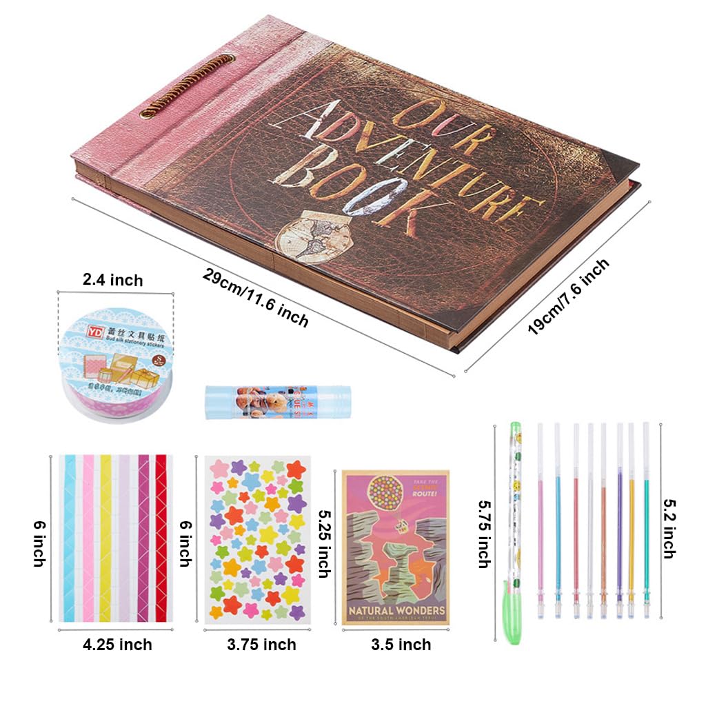 HASTHIP DIY Scrapbook Photo Album Kit for Anniversary Memories with 60 Pages | Includes Decorative Stickers and Color Pens