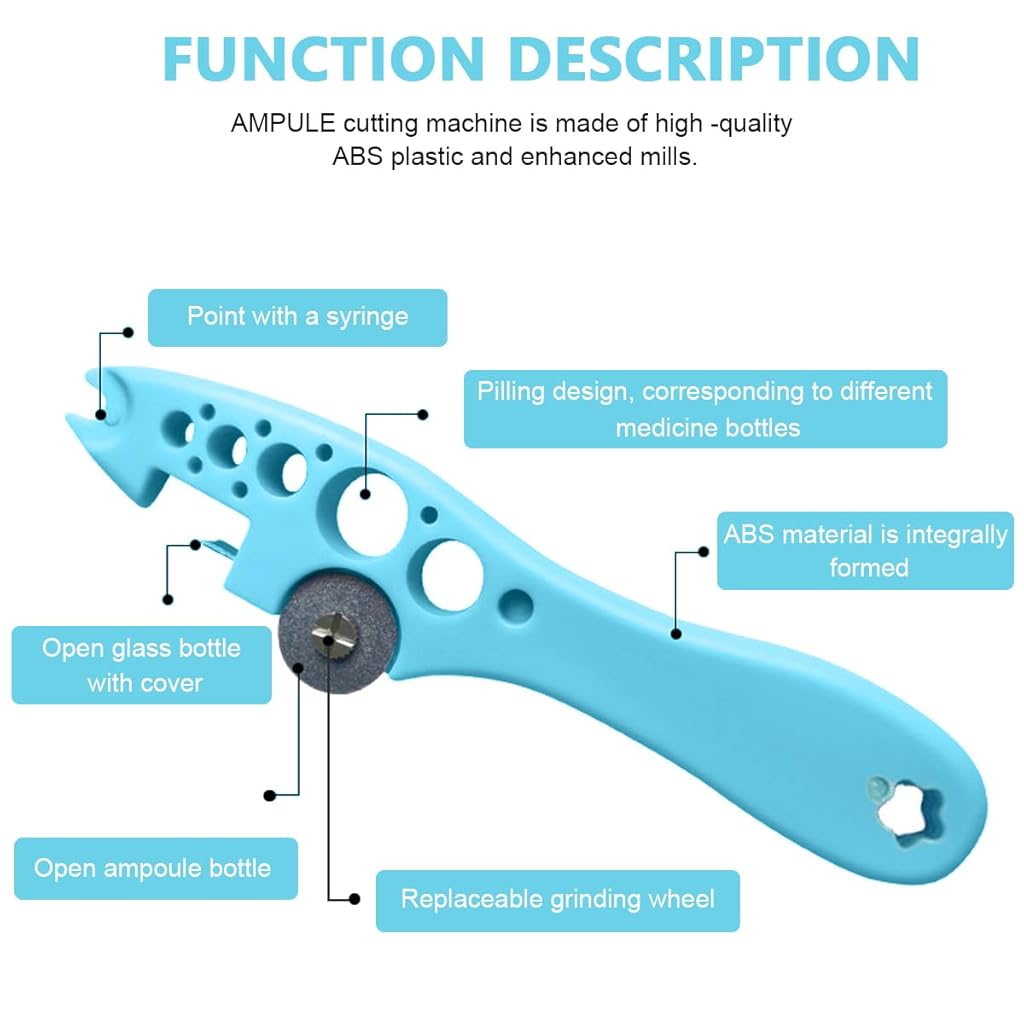 HASTHIP® Ampule Cutter with Replaceable Grinding Wheel, Ampoule Cutter for Doctors, Glass Bottle Cutter, Ampule Breaker, Suitable for Home Daily or Medical Use, Cut The Ampoule