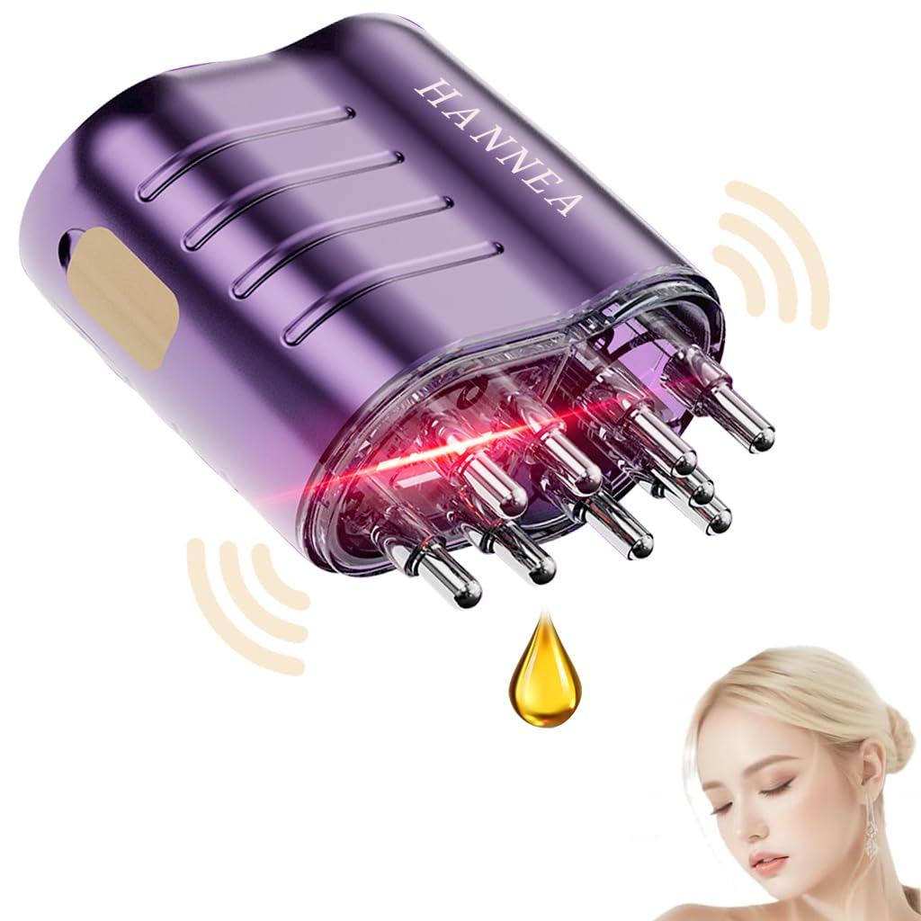 HANNEA® 2 in 1 Hair Oiling Applicator&Scalp Oil Applicator, Electric Hair Oil Applicator for Hair Growth, Oil Massager for Scalp With LED Red Light Therapy, 10 ML