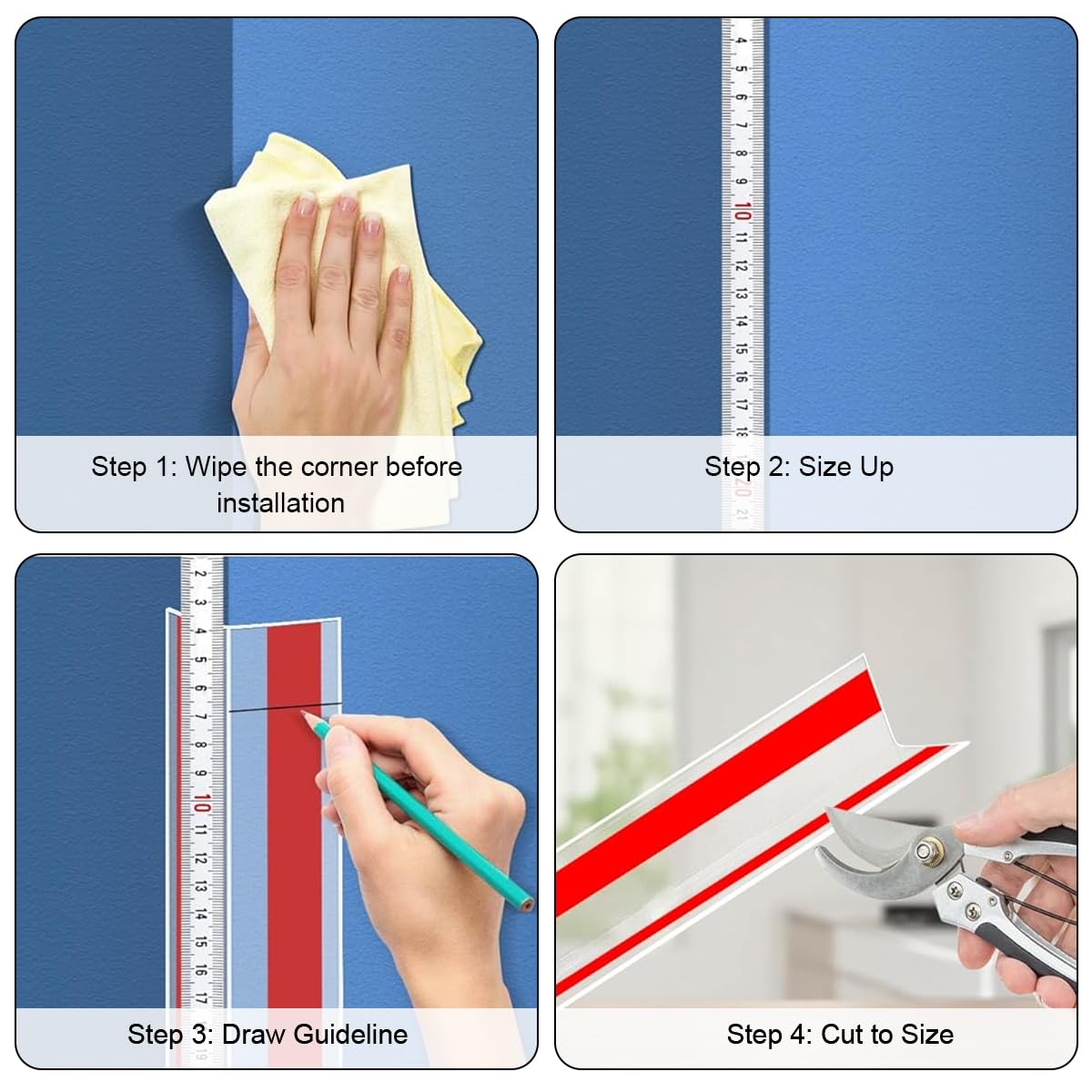 SNOWIE SOFT Wall Corner Protector Strips for Baby Safety with Self Adhesive L Shape PVC 31 in | Clear Edge Guard Pack of 2