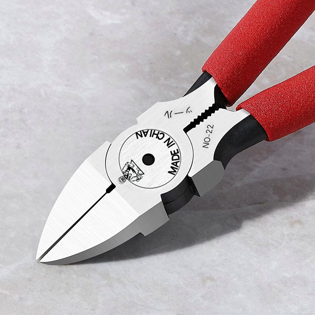 Serplex Wire Cutter 6 Inch for Jewelry Making and Electrical Tasks with Non Slip Handle | Flush Cut Pliers Featuring Sharp Blades and Spring Loaded Mechanism