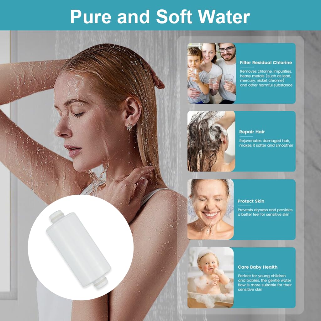 HASTHIP Shower Water Filter Cartridge 20 Stage for Skin and Hair with Universal Fit | Removes Chlorine and Heavy Metals