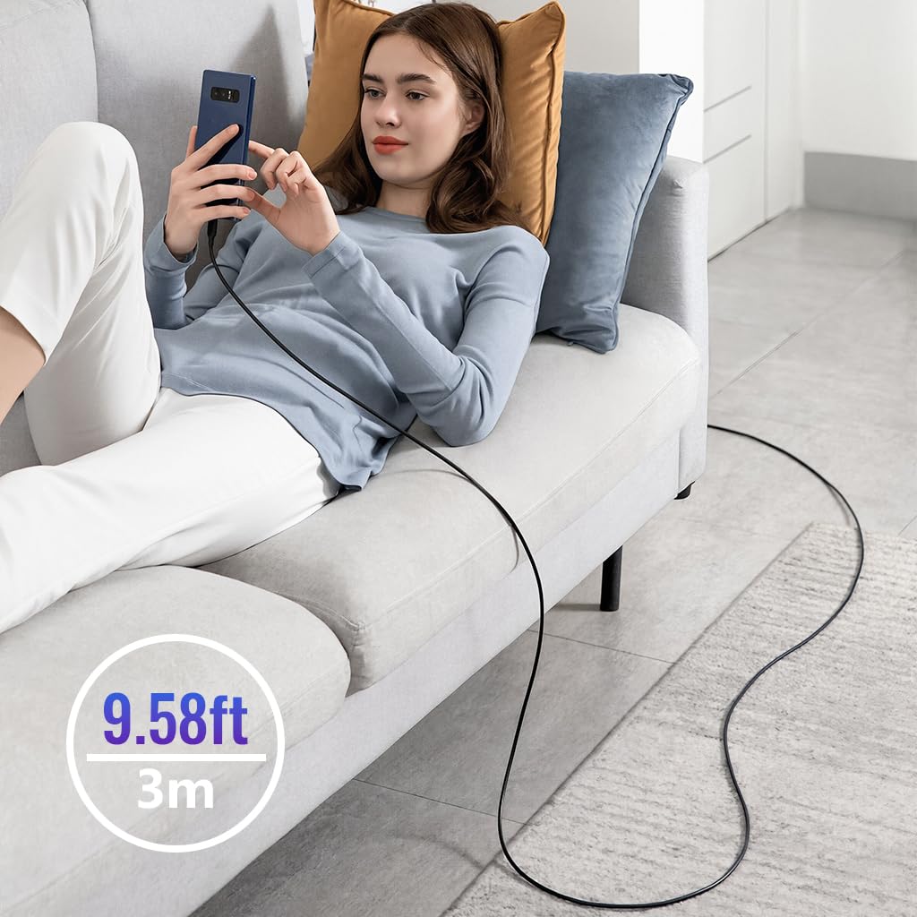 Verilux Type C to Type C Cable for Fast Charging with Nylon Braided 3m Length | 60W PD