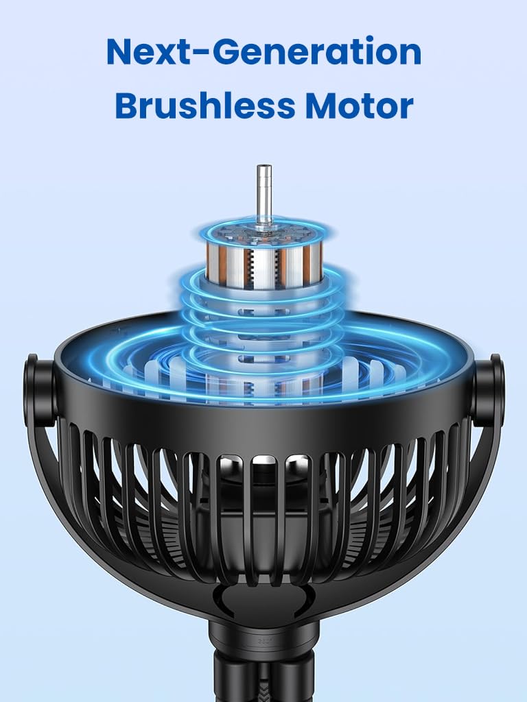 Verilux USB Stroller Fan with 5000mAh Battery and Flexible 3 Claws for Crib or Desk | Quiet Cordless Cooling