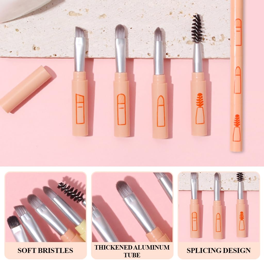 MAYCREATE 4 in 1 Makeup Brush Set for Travel with Stackable Design and Mini Portable Brushes
