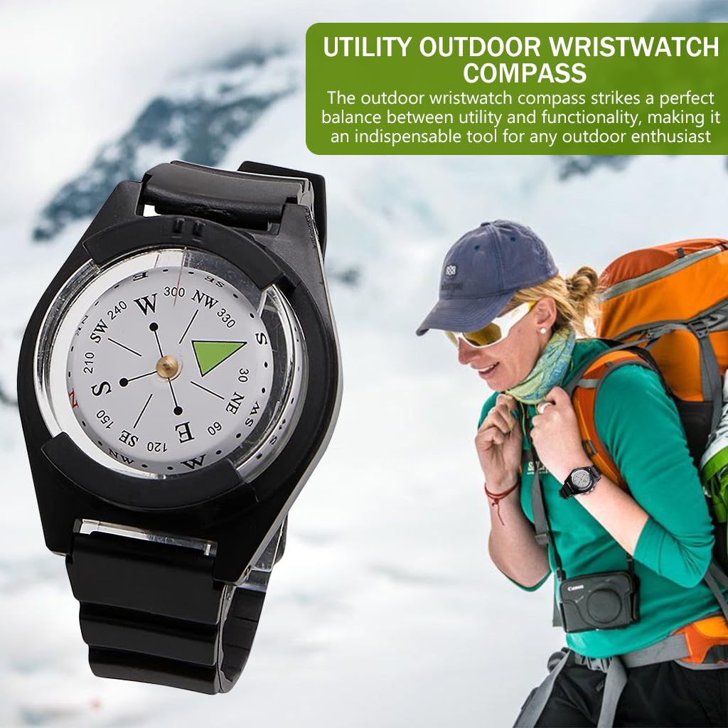 Proberos® Outdoor Wristwatch Compass Travel Wrist Compass Adjustable Silicone Wristband HD Alloy Dial Wristwatch Compass for Hiking, Orienteering, Camping