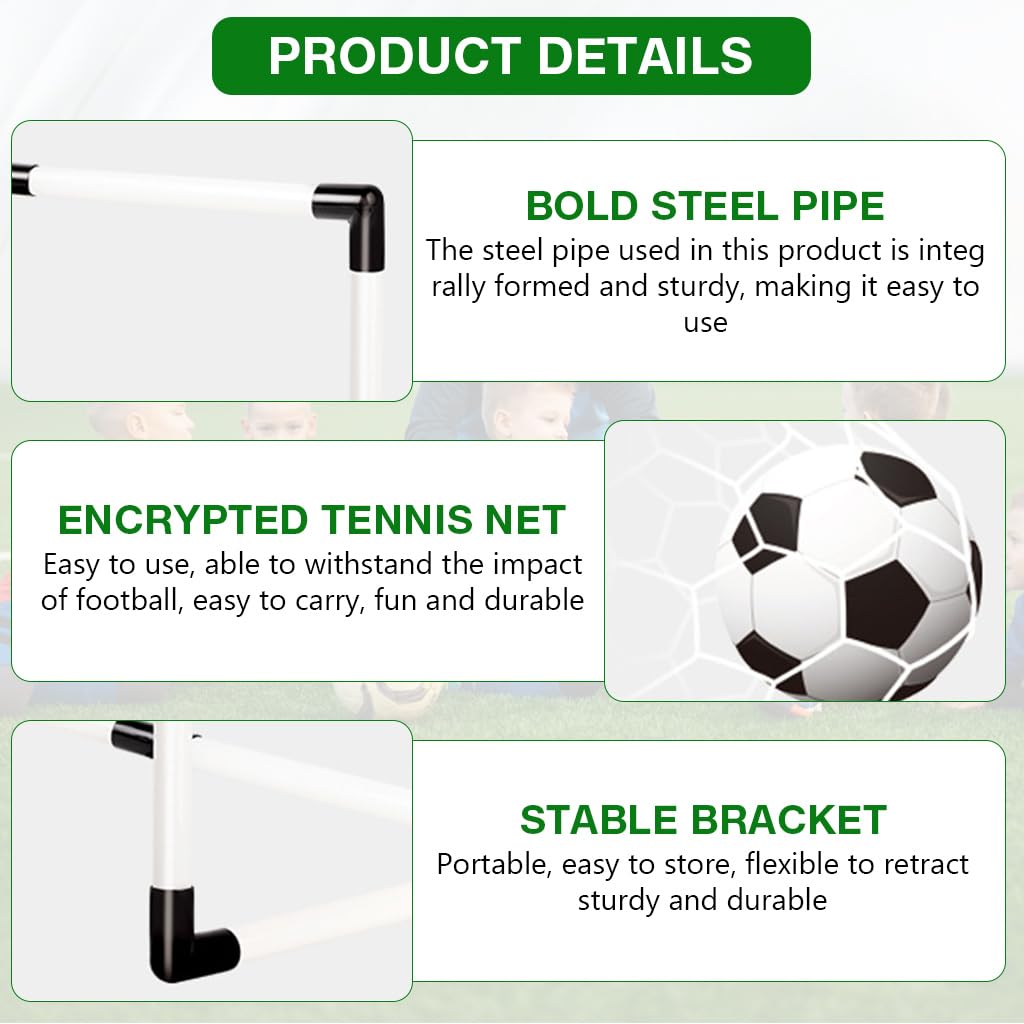 Proberos Football Goals Kit for Backyard Play with 37.4x27.6in Nets and Inflatable Ball | Easy DIY Assembly for Kids