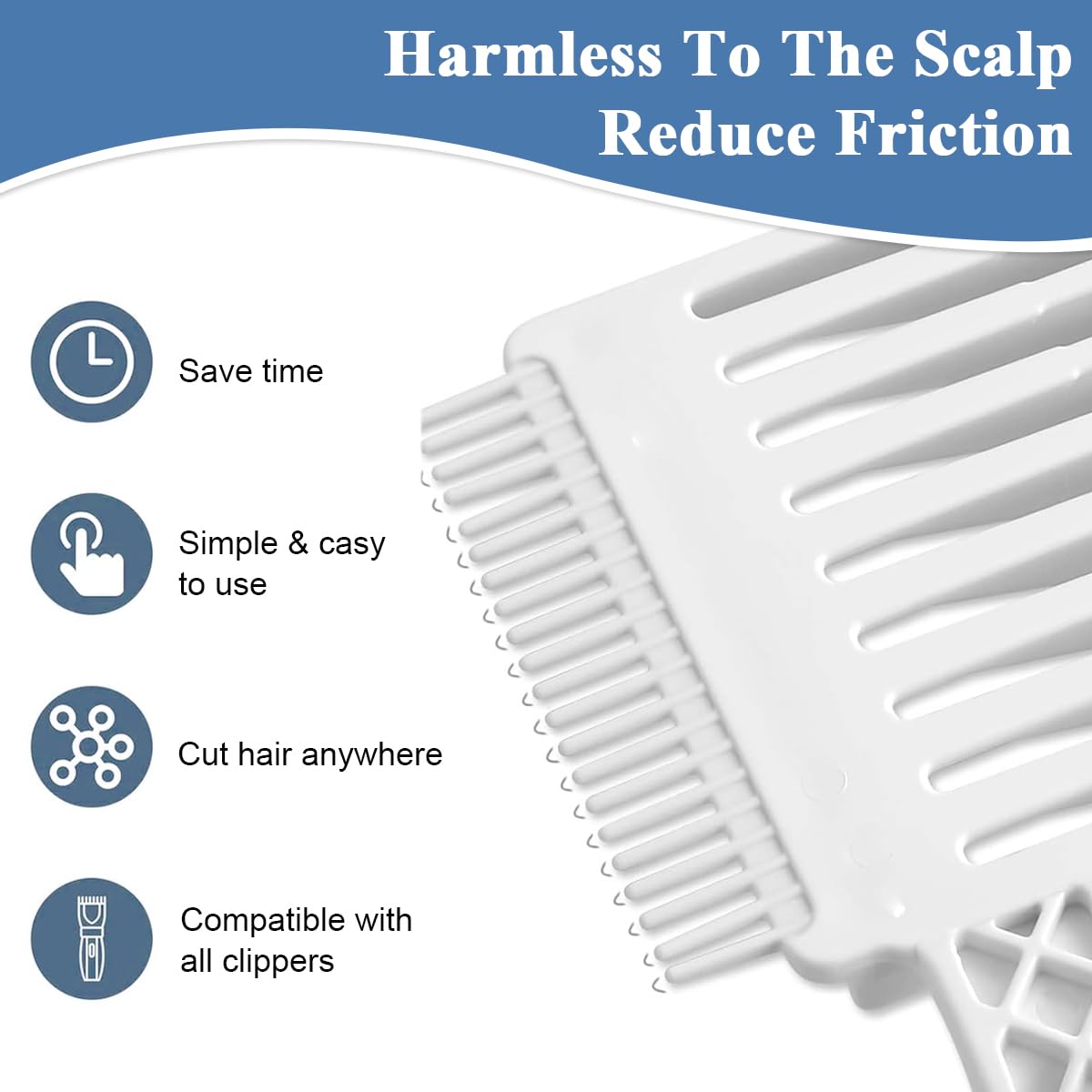 Venzina Barber Fade Comb for Men featuring Innovative Teeth Design and Anti Static Plastic | 2 Pcs Hair Cutting Tool for Home and Salon