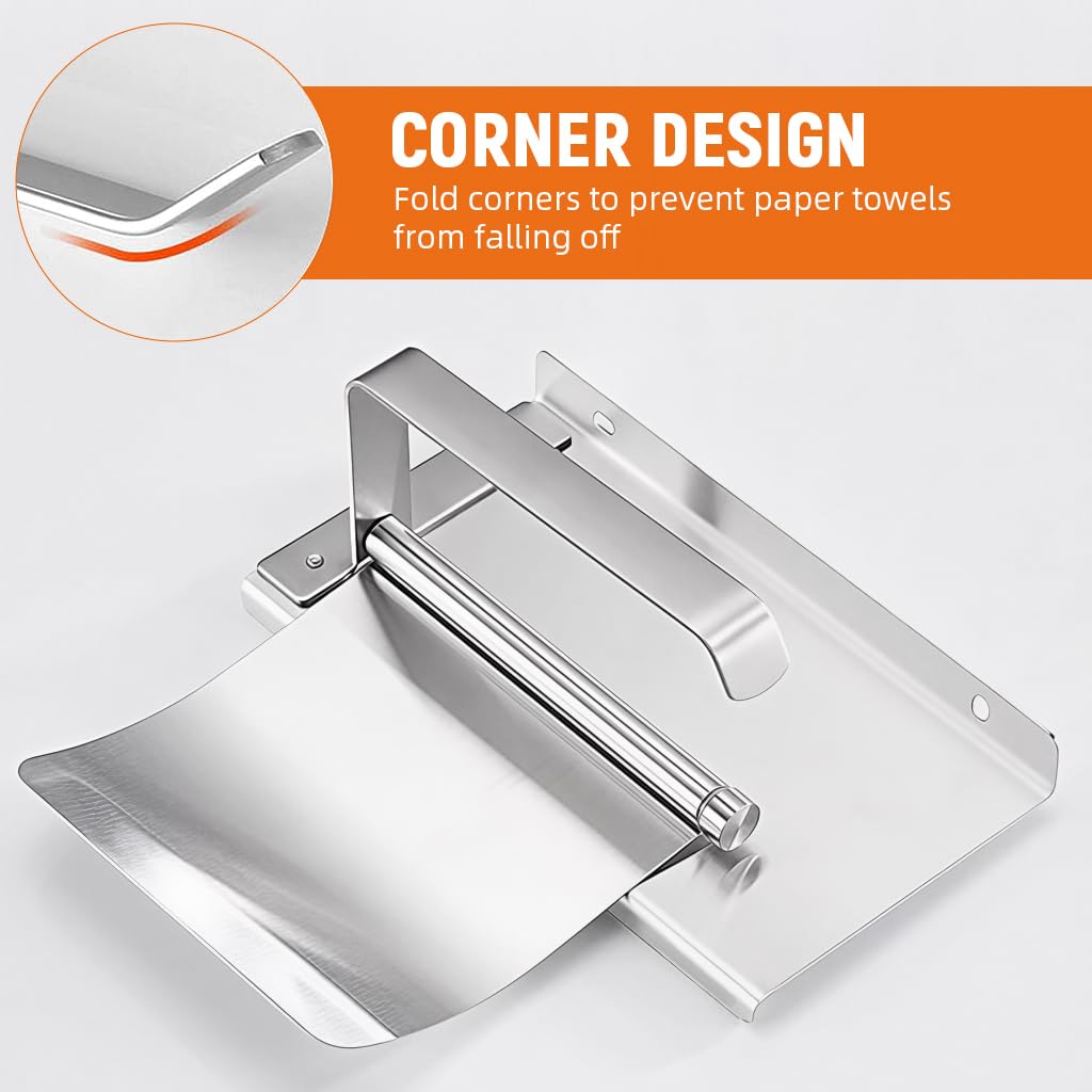 HASTHIP Toilet Paper Roll Holder for Bathroom with Storage Shelf featuring Splashproof Guard Design