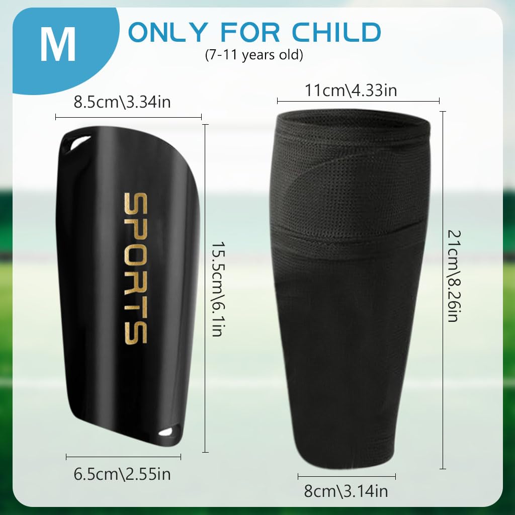 Proberos Football Shin Guards Set with EVA Cushioning Sleeves for Kids and Teens | 2PCS