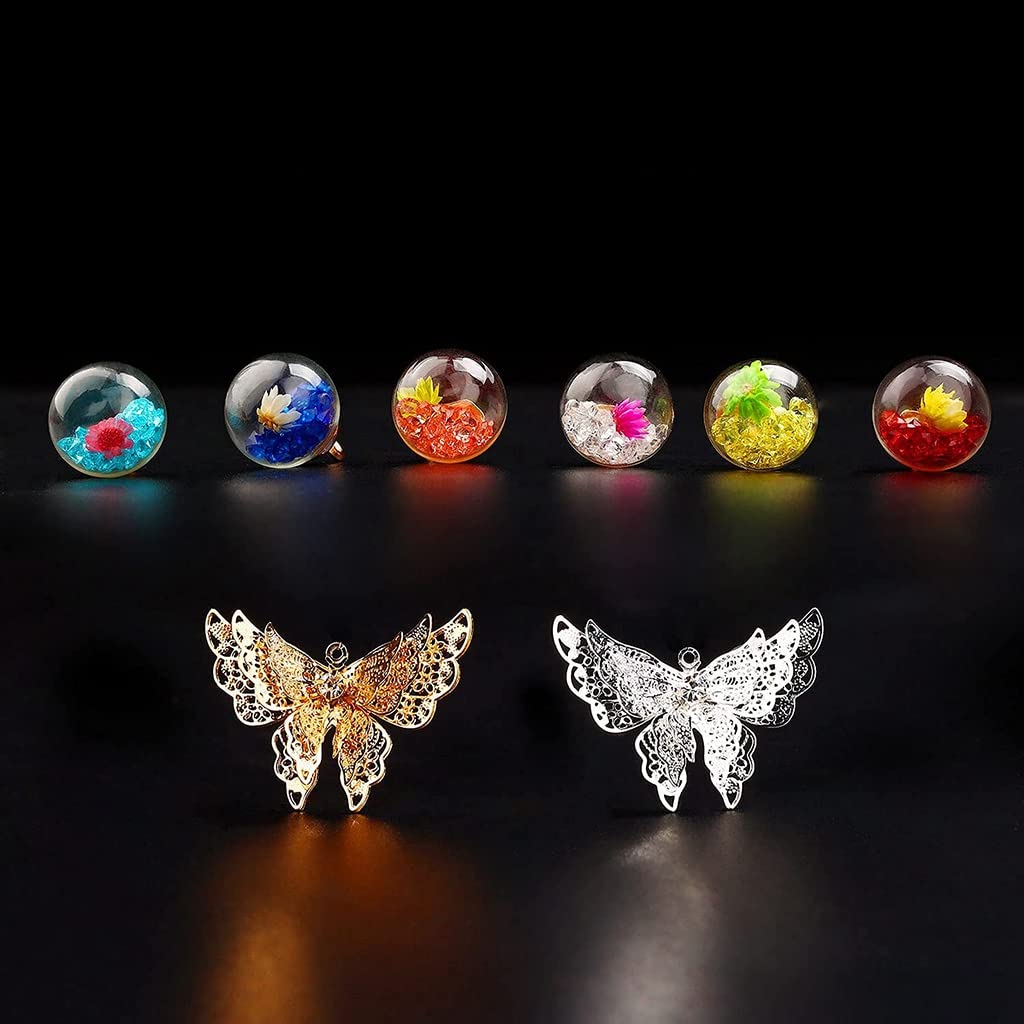 HASTHIP Metal Feather Bookmark for Reading Enthusiasts with 3D Butterfly Pendant and Glass Beads | Vintage Gift Set 2PCS