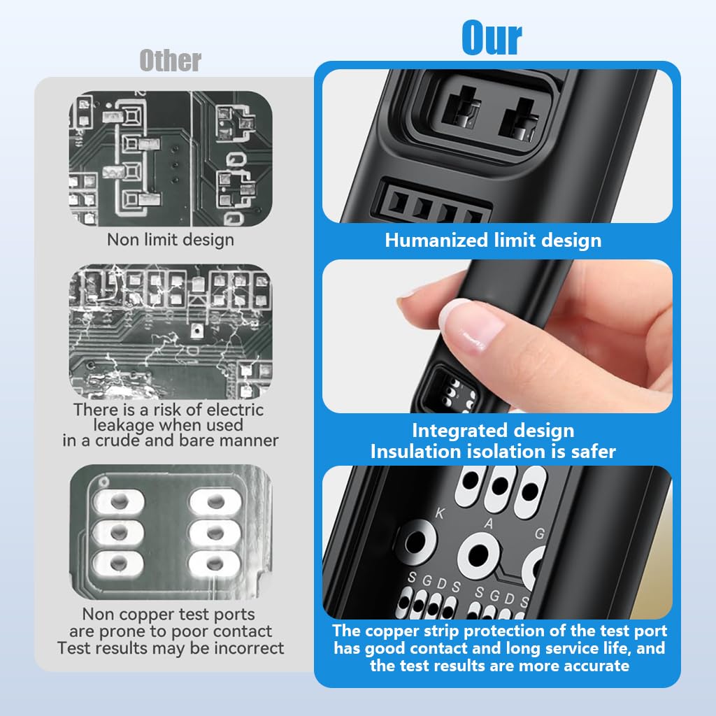 Serplex Multi Function Transistor Tester for Electronics Repair with LED Display and Dual Power