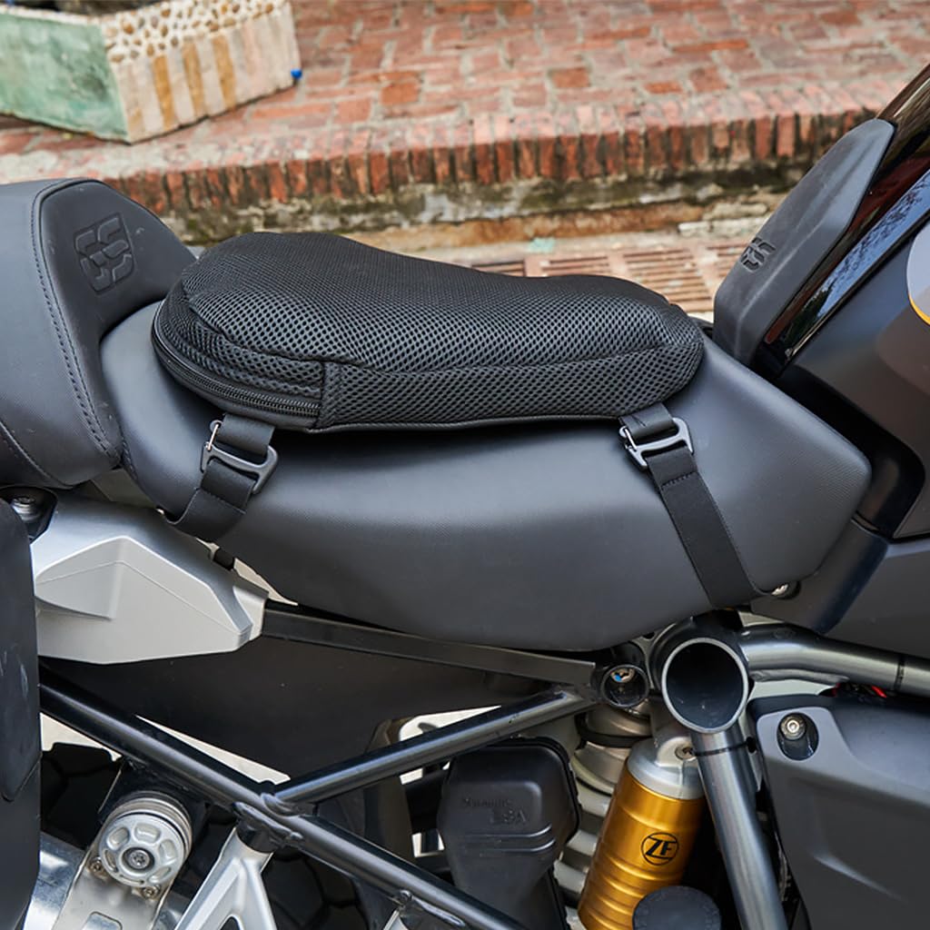 STHIRA Motorcycle Air Cushion Seat for Long Rides with 3D Inflatable Design and TPU Build